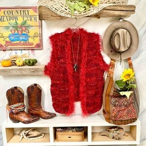 Hippy ARTISAN Fringe shaggy boho vest w hippy southwestern vibe